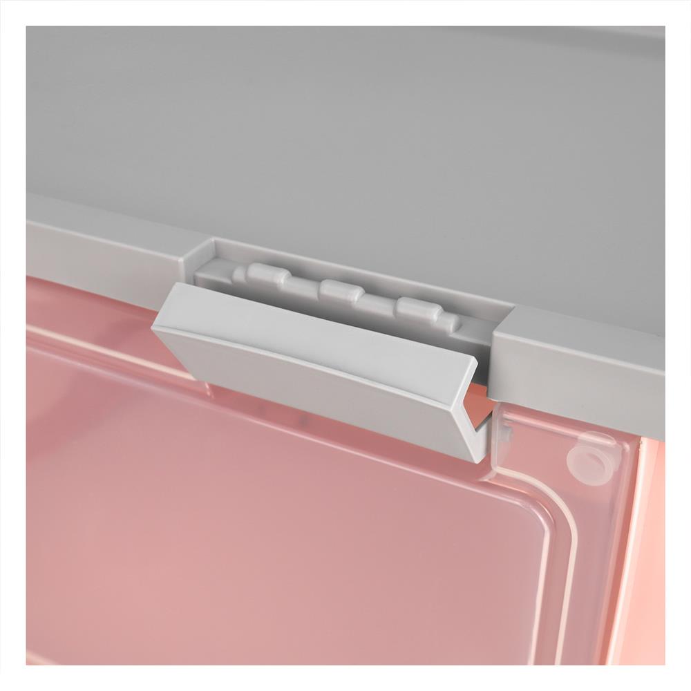 กล่องเก็บของฝาหน้า STACKO VIVE 62X41.7X36.9 ซม. สีชมพู