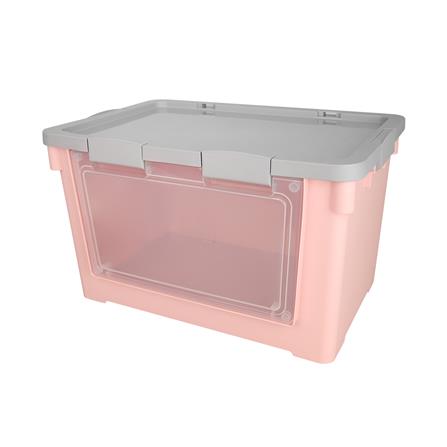 กล่องเก็บของฝาหน้า STACKO VIVE 62X41.7X36.9 ซม. สีชมพู