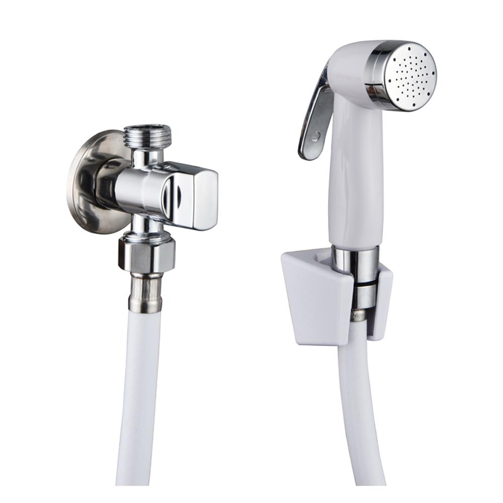 ชุดสายฉีดชำระพร้อมสต๊อปวาล์ว RASLAND VALET123 สีขาว