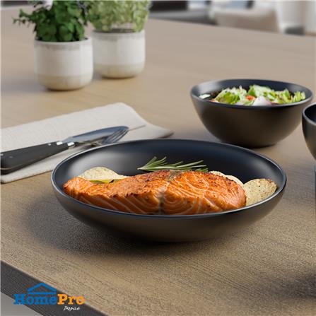 จานบัวลึกเซรามิก 9 นิ้ว KECH LANZO BLACK_3