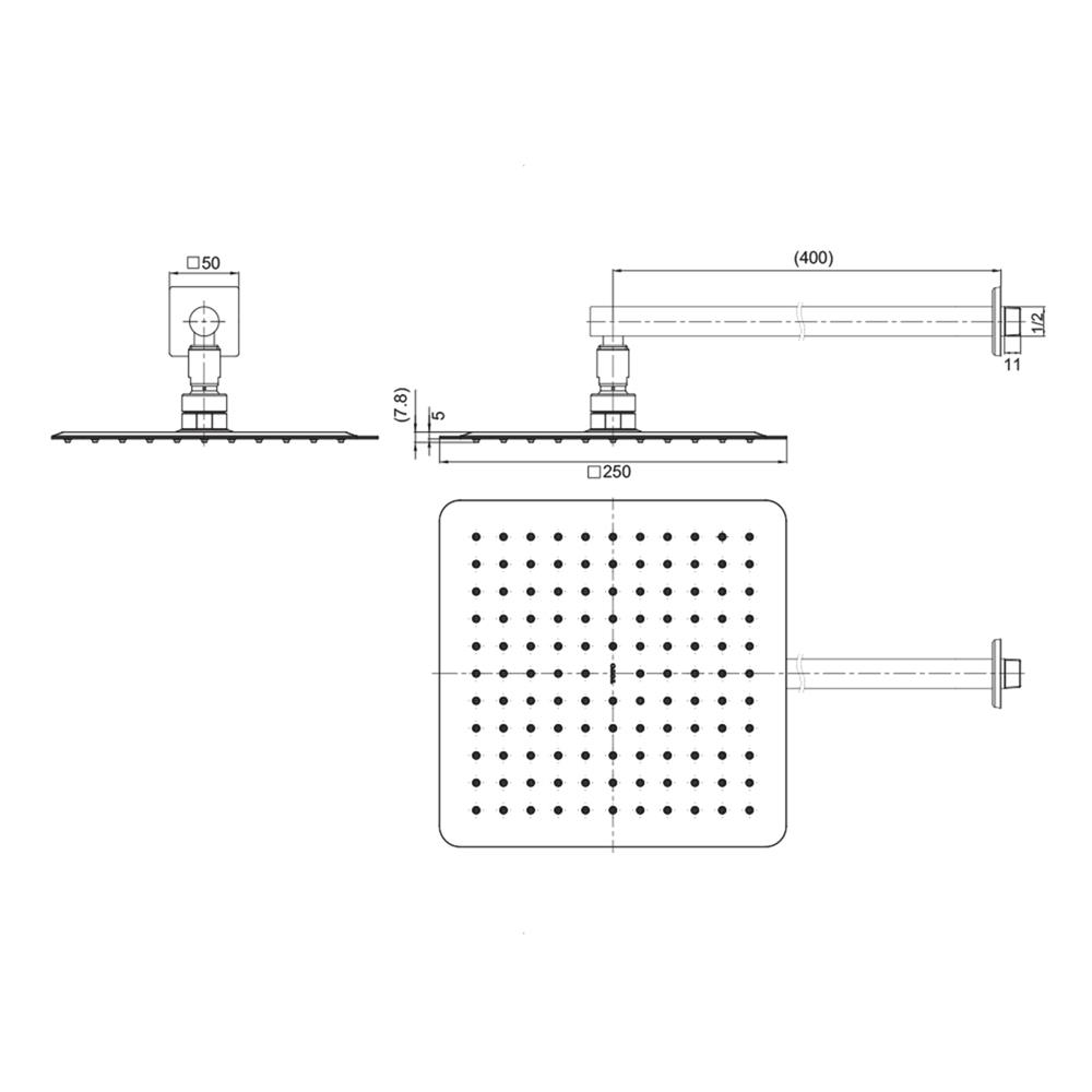 ฝักบัวก้านแข็ง TOTO TTSR301CK
