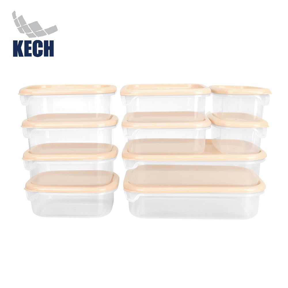 ชุดกล่องอาหาร SET 20 ชิ้น รวมฝา KECH สีเบจ