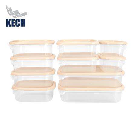 ชุดกล่องอาหาร SET 20 ชิ้น รวมฝา KECH สีเบจ