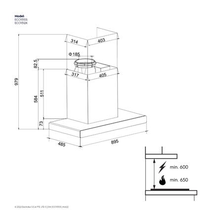 เครื่องดูดควันกระโจม ELECTROLUX ECC9310S 90 ซม._7