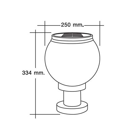 ไฟหัวเสา SOLAR HI-TEK HFSPR0250P 3 วัตต์ DAYLIGHT/WARM WHITE_4