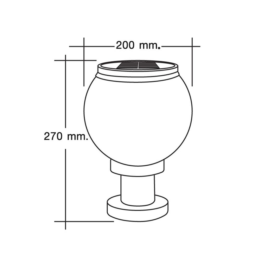 ไฟหัวเสา SOLAR HI-TEK HFSPR0200P 3 วัตต์ DAYLIGHT/WARM WHITE