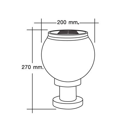 ไฟหัวเสา SOLAR HI-TEK HFSPR0200P 3 วัตต์ DAYLIGHT/WARM WHITE_4