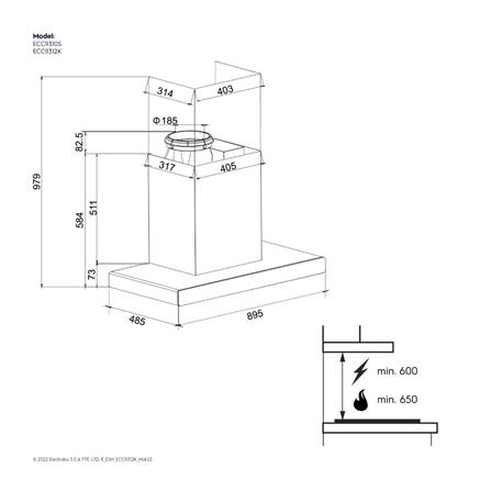เครื่องดูดควันกระโจม ELECTROLUX ECC9312K 90 ซม._6
