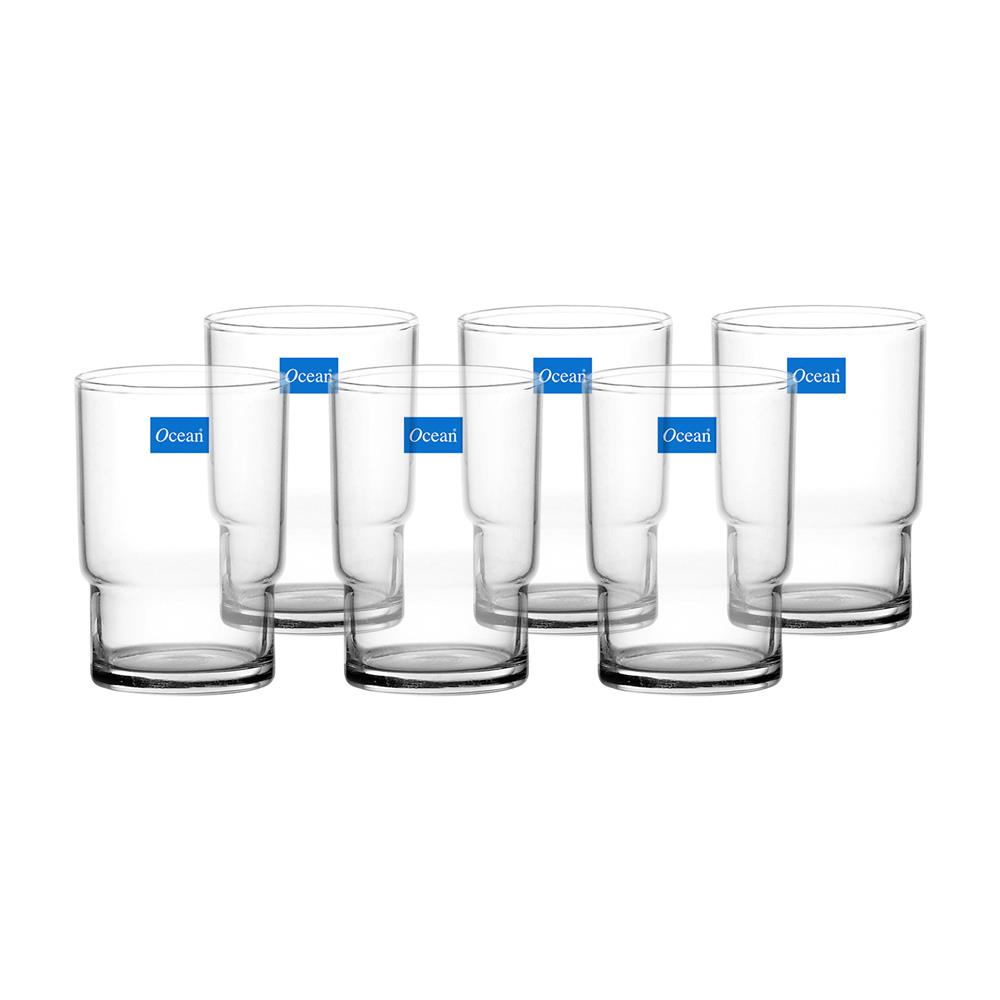 แก้วน้ำ 245ml OCEAN GLASS STACK แพ็ค 6 ใบ