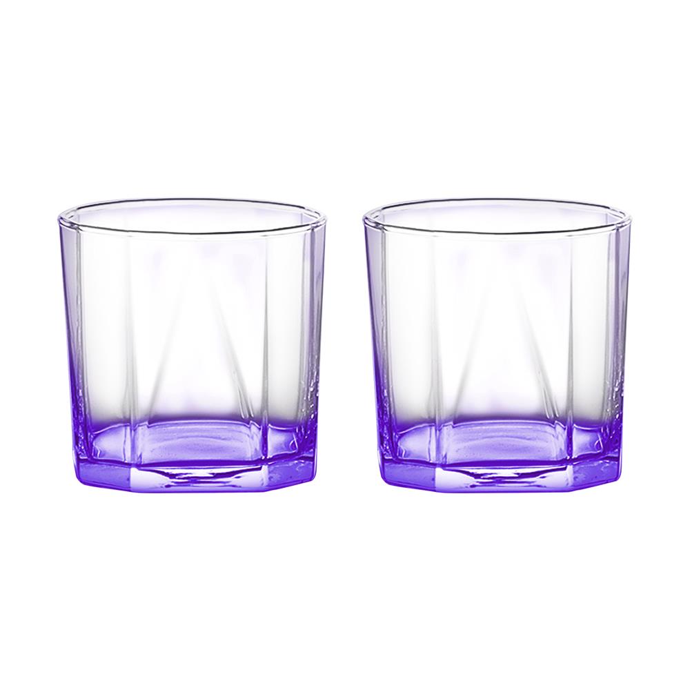 แก้วน้ำ 330ml OCEAN GLASS PYRAMID สีม่วง แพ็ก 2 ใบ
