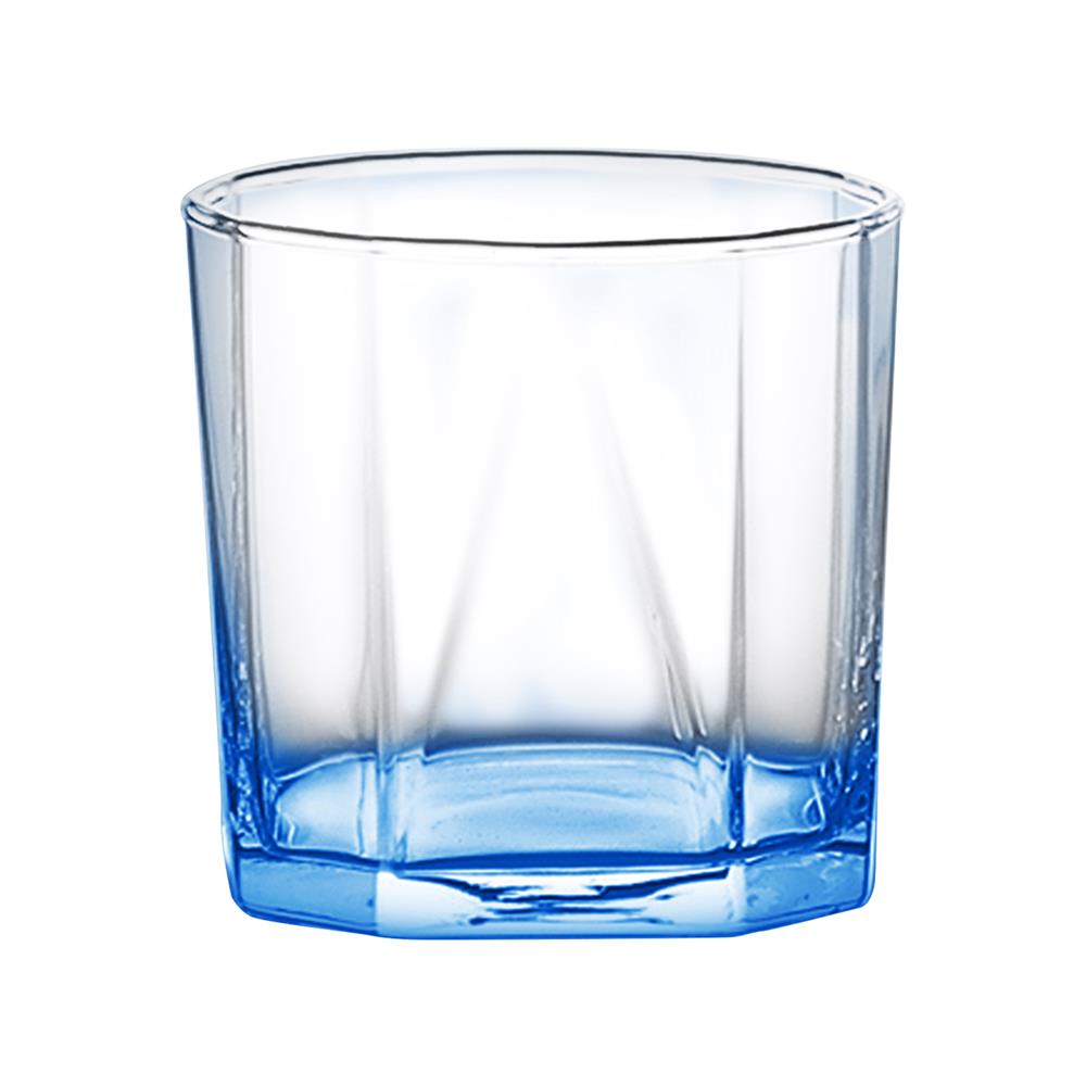 แก้วน้ำ 330ml OCEAN GLASS PYRAMID สีฟ้า แพ็ก 2 ใบ