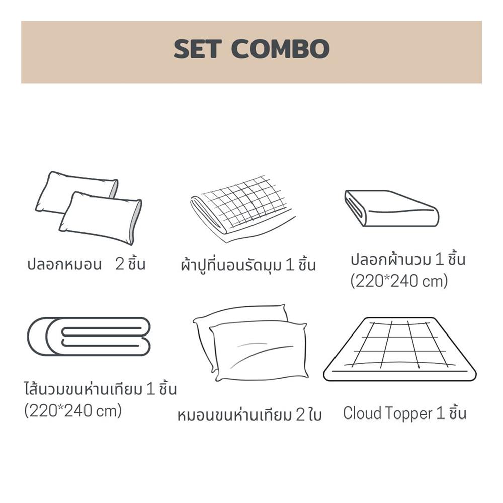ชุดผ้าปูที่นอน 6 ฟุต 8 ชิ้น BENEATH NAVY BLUE