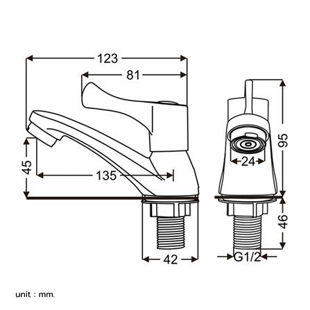 ก๊อกอ่างล้างหน้าเดี่ยว BEN BN 22B9696_1