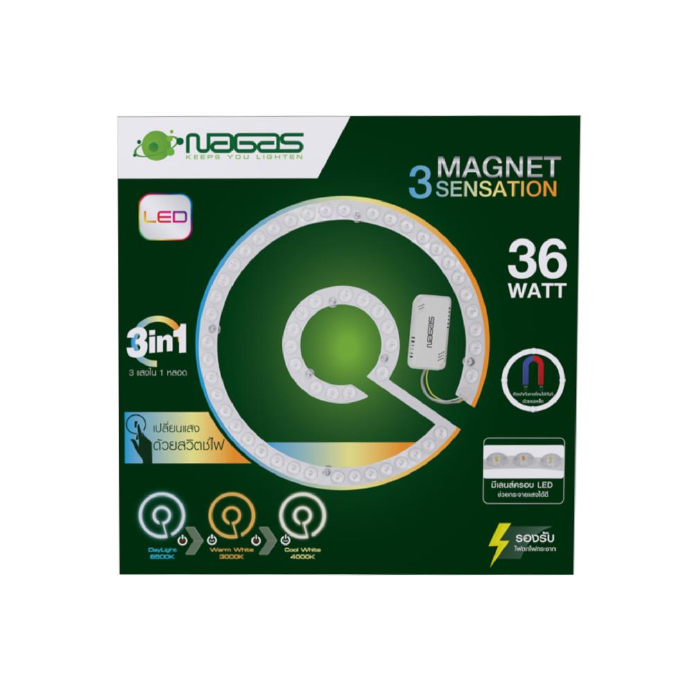 หลอด LED NAGAS MAGNET 36 วัตต์ DAYLIGHT/COOL WHITE/WARM WHITE
