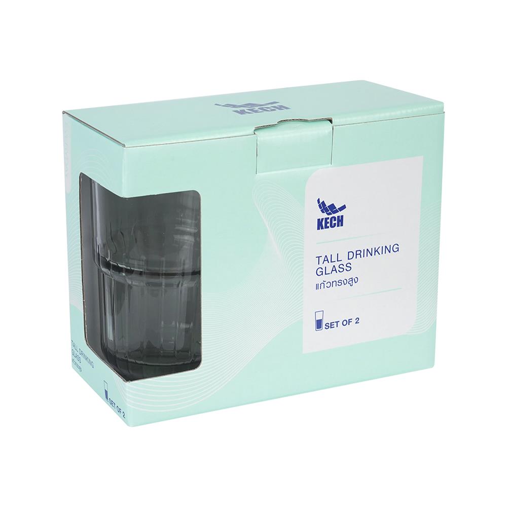แก้วน้ำ 400ml KECH LENS GREY แพ็ก 2 ใบ