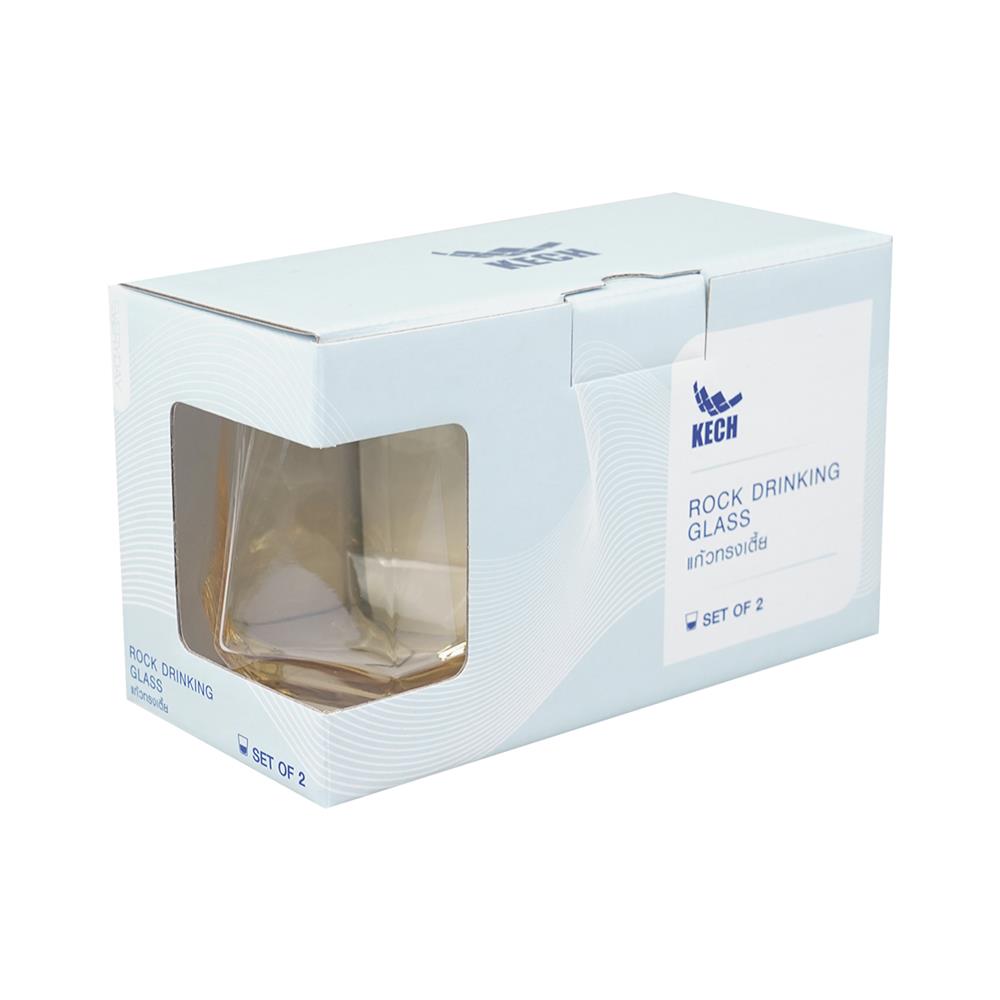 แก้วน้ำ 330ml KECH ANGLE BROWN แพ็ก 2 ใบ