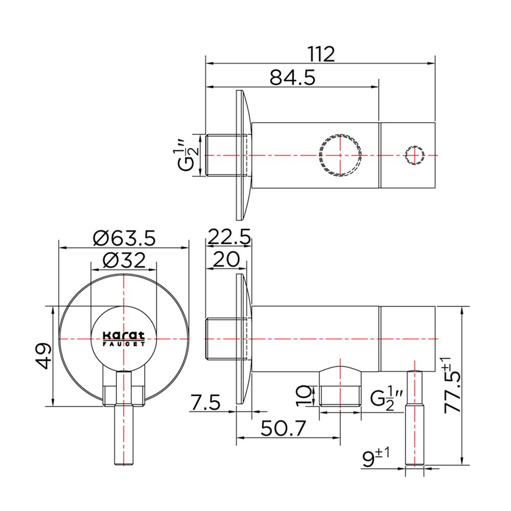 วาล์วฝักบัว 1 ทาง KARAT FAUCET KF-79-470-63