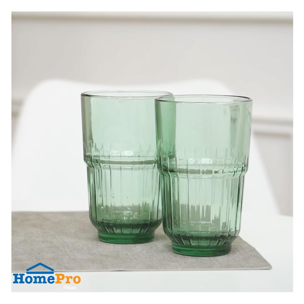 แก้วน้ำ 400ml KECH LENS GREEN แพ็ก 2 ใบ