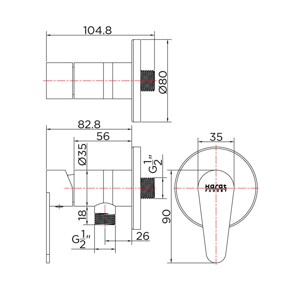 วาล์วฝักบัว 1 ทาง KARAT FAUCET KF-74-870-63
