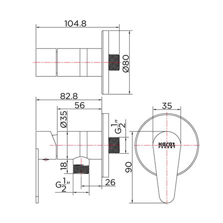 วาล์วฝักบัว 1 ทาง KARAT FAUCET KF-74-870-63_1