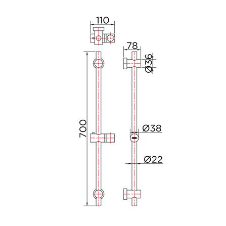 ราวเลื่อนฝักบัว KARAT FAUCET KS-01-730-55 สีดำ_1