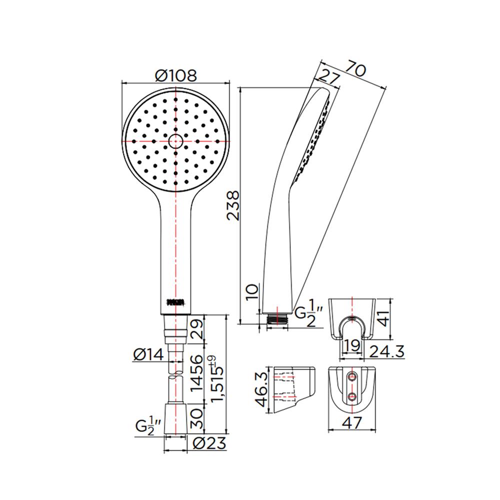 ชุดฝักบัวสายอ่อน KARAT FAUCET KS-75-261-55 สีดำ