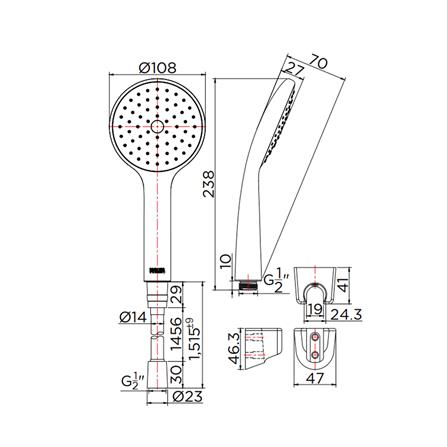 ชุดฝักบัวสายอ่อน KARAT FAUCET KS-75-261-55 สีดำ_1