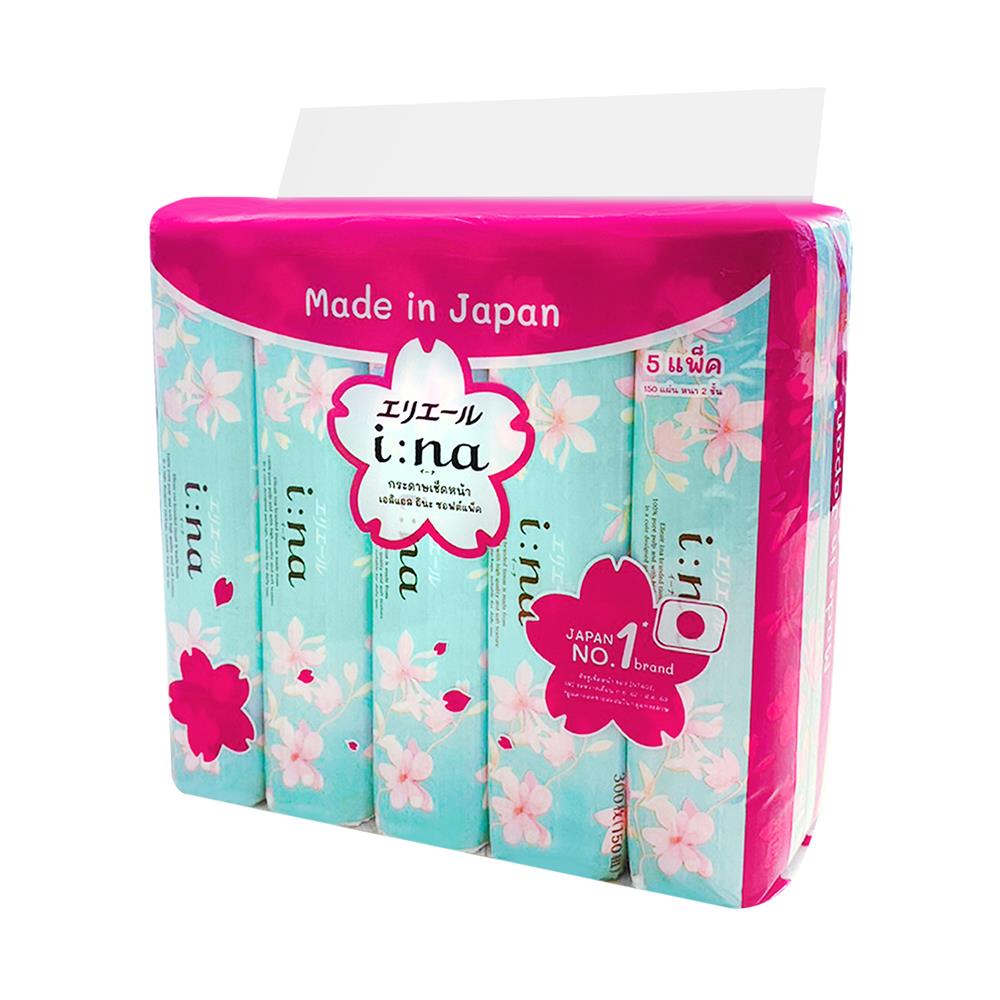 กระดาษเช็ดหน้า ELLEAIR I NA SOFT PACK แพ็ก 5