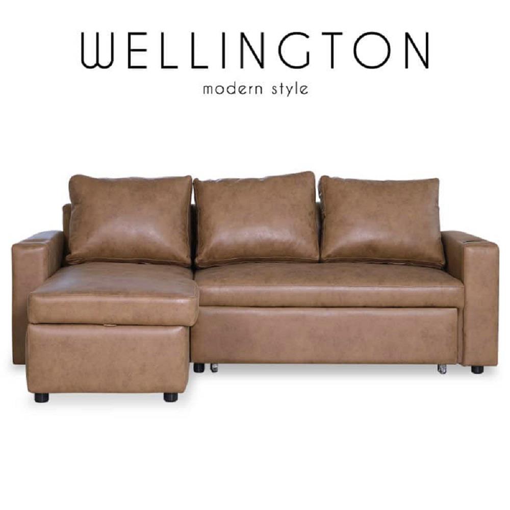 โซฟาเบด AS FURNITURE WELLINGTON RBWU43 สีน้ำตาลอ่อน