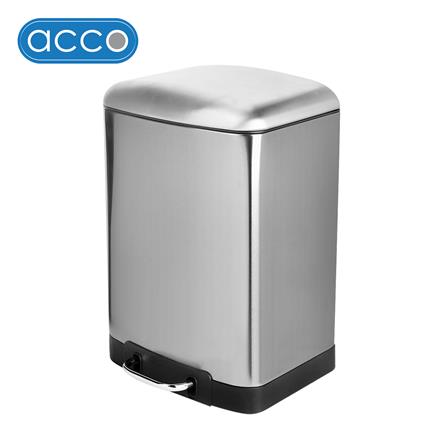 ถังขยะเหยียบเหลี่ยม ACCO GENTLE CLOSE 12 ลิตร สีเงิน