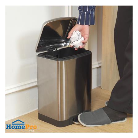 ถังขยะเหยียบเหลี่ยม ACCO GENTLE CLOSE 12 ลิตร สีเงิน_8