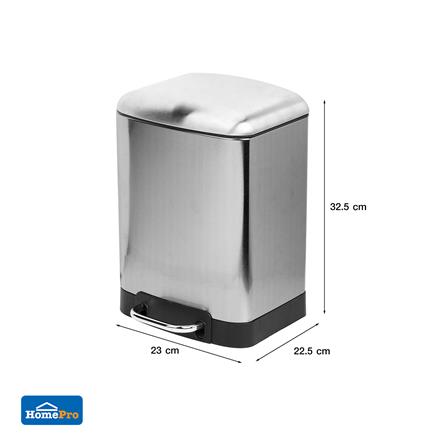 ถังขยะเหยียบเหลี่ยม ACCO GENTLE CLOSE 6 ลิตร สีเงิน_9