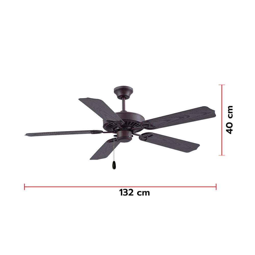พัดลมไม่มีโคมไฟ CARINI CN21 52 นิ้ว สีน้ำตาล