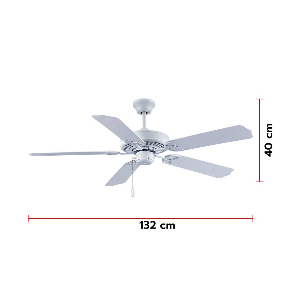 พัดลมไม่มีโคมไฟ CARINI CN22 52 นิ้ว สีขาว