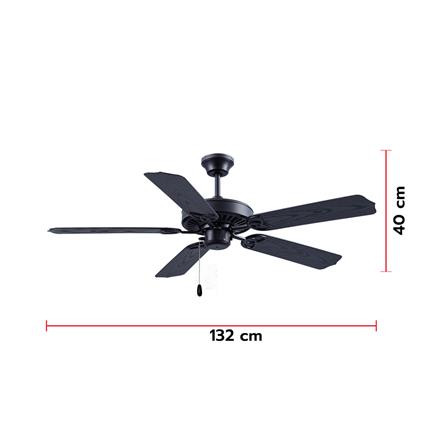 พัดลมไม่มีโคมไฟ CARINI CN20 52 นิ้ว สีดำ_4