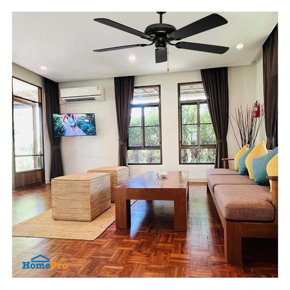 พัดลมไม่มีโคมไฟ CARINI CN35-PBK 52 นิ้ว สีดำ