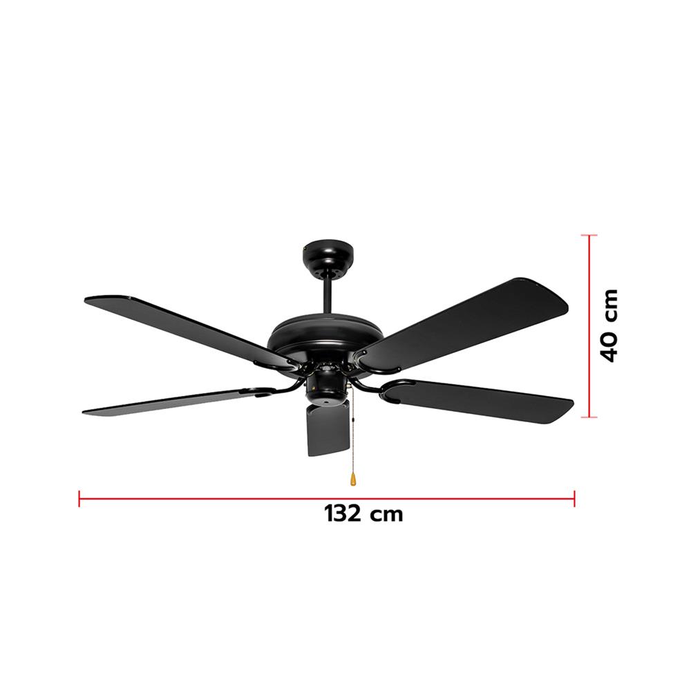 พัดลมไม่มีโคมไฟ CARINI CN35-PBK 52 นิ้ว สีดำ