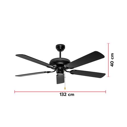 พัดลมไม่มีโคมไฟ CARINI CN35-PBK 52 นิ้ว สีดำ_4