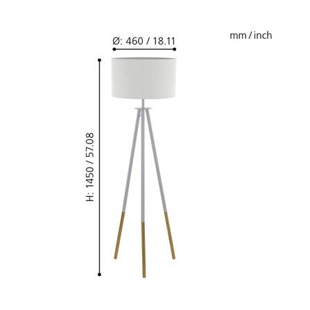 ไฟตั้งพื้น EGLO BIDFORD 49156 สีขาว/ลายไม้_2