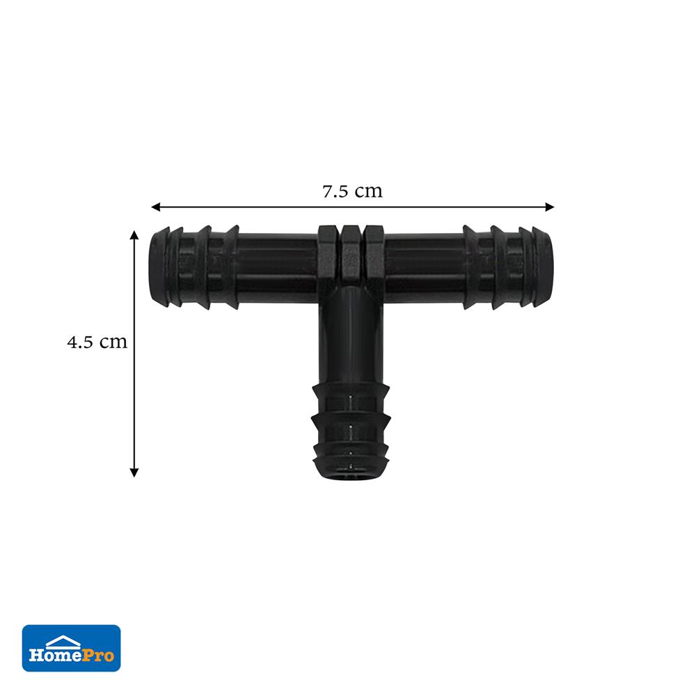 ข้อต่อสามทาง PE SPRING 16 มม. สีดำ แพ็ก 10 ชิ้น