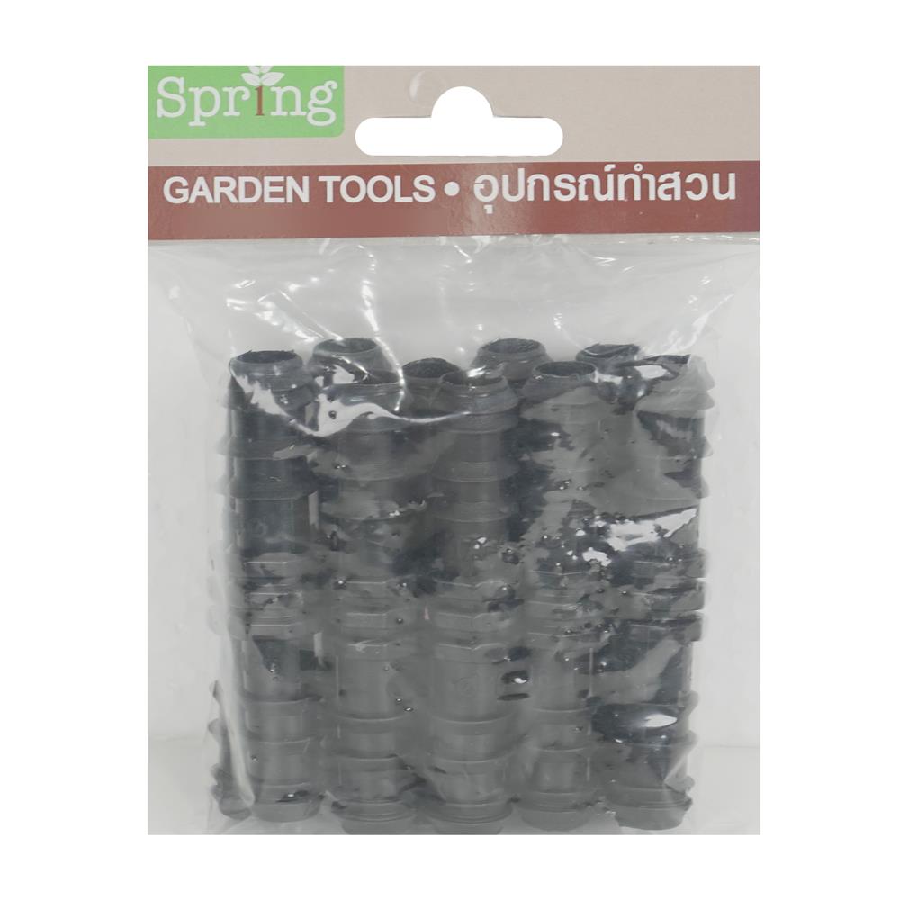 ข้อต่อตรง PE SPRING 16 มม. สีดำ แพ็ก 10 ชิ้น