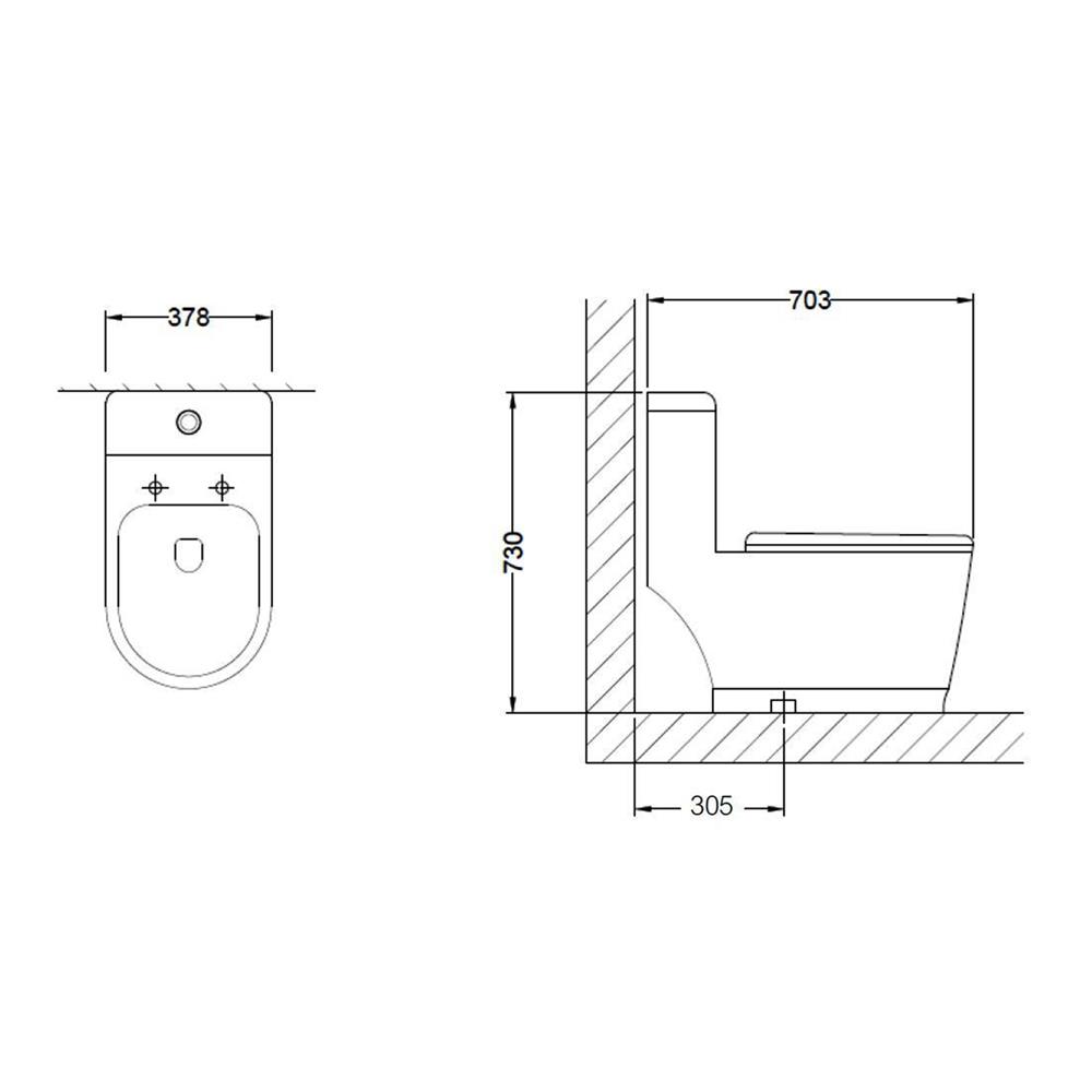 สุขภัณฑ์ 1 ชิ้น HAFELE 495.61.480 3/6 ลิตร สีขาว