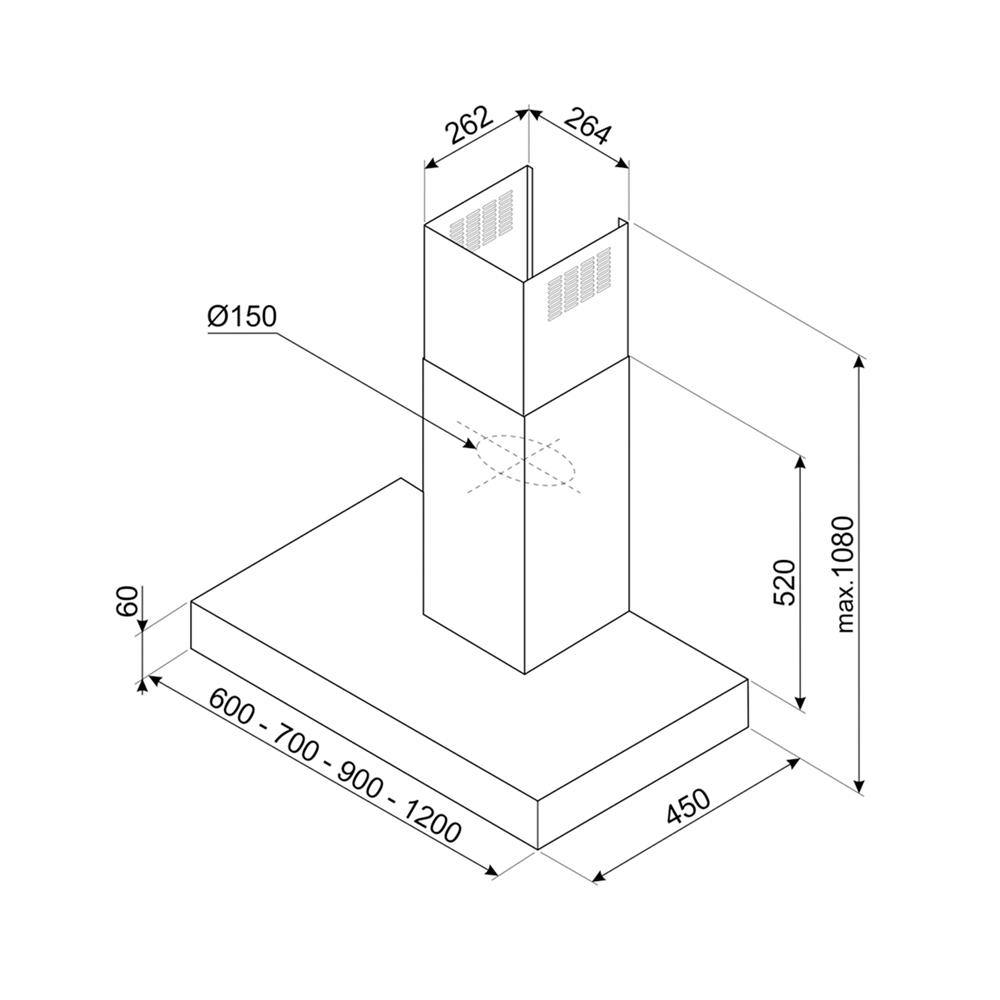 เตาฝัง+เครื่องดูดควัน SMEG SRV572XG+KBT900XE