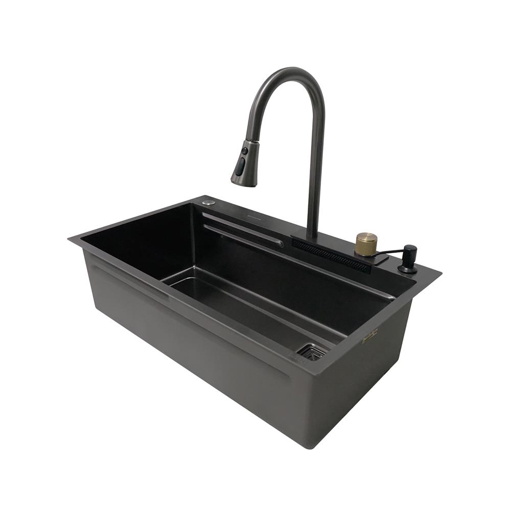 ซิงค์ฝัง 1 หลุม DYNA HOME DH-7546-TS-BK ดำ