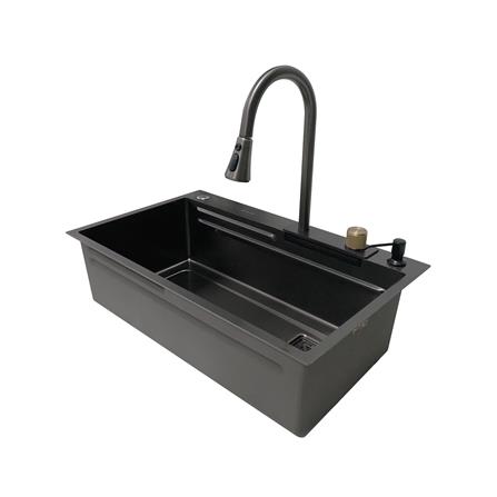 ซิงค์ฝัง 1 หลุม DYNA HOME DH-7546-TS-BK ดำ_1