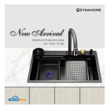 ซิงค์ฝัง 1 หลุม DYNA HOME DH-7546-TS-BK ดำ_4