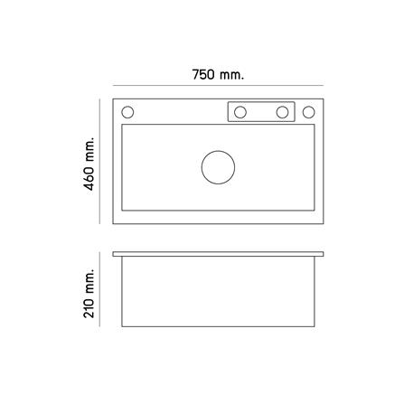 ซิงค์ฝัง 1 หลุม DYNA HOME DH-7546-TS-BK ดำ_5