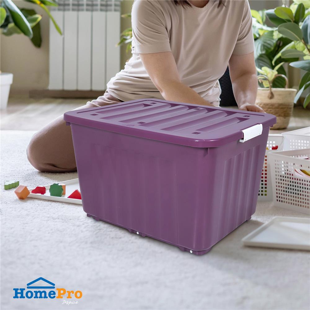 กล่องเก็บของล้อเลื่อน 160 ลิตร STACKO 79x58.8x51.5 ซม. สีม่วง