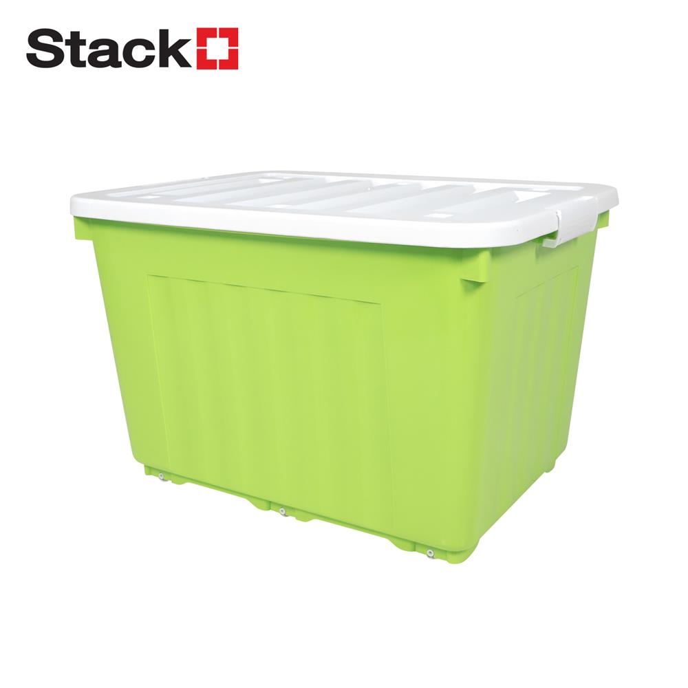 กล่องเก็บของล้อเลื่อน STACKO 70X51X46 ซม. 110 ลิตร สีเขียว_0
