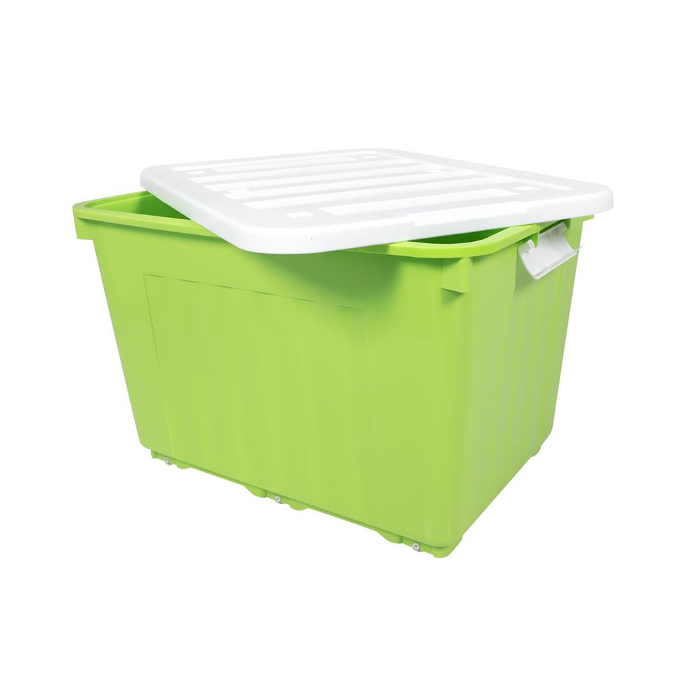 กล่องเก็บของล้อเลื่อน STACKO 70X51X46 ซม. 110 ลิตร สีเขียว